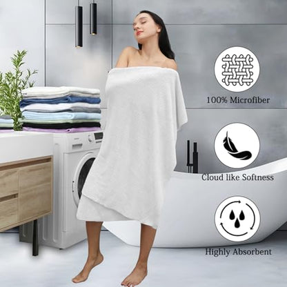 Extra Large Bath Towels Set 35x70 Inches - White Luxury 600 GSM Oversized Bath Sheet Towel,Ultra Soft Microfiber - Quick Dry,Highly Absorbent Shower Towels Spa Hotel Bathroom Towel Set (4-Pack) - color: White Set, size: 4-Piece Set