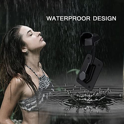 Shower Head Holder Strong Adhesive 360 Degree Rotatable Adjustable Handheld Shower Wand Holder Wall Mount Bracket for Bathroom (Black)