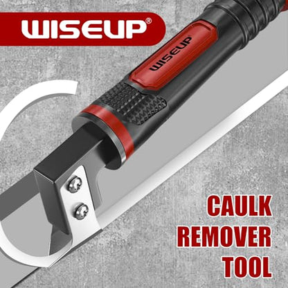 WISEUP Caulking Tool，6 in 1 Caulk Remover Tool with Grout Scraper，Brush | Caulking Tool Kit for Kitchen,Bathroom,Window,Door