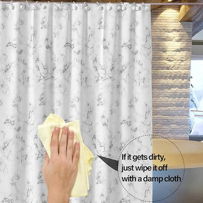 Plastic Shower Liner - Premium PEVA 4G Shower Curtain Liner with Rustproof Grommets and 3 Weighted Magnets, Waterproof Shower Curtains for Bathroom (Cloud Pattern) - color: Cloud Pattern, size: 71"W x 71"L (Pack of 1)
