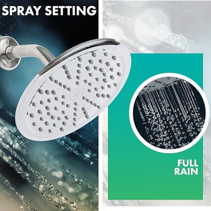 Niagara Conservation N9520CH Rainfall Spa 1-Spray with 2 GPM 8-in. Wall Mount Adjustable Fixed Shower Head in Chrome, 1-Pack | Bathroom Shower Head Sprayer with Pressure Compensation - color: Chrome, size: 2 GPM