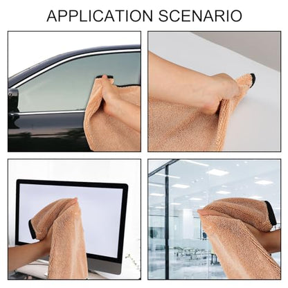 Tefola Wipes Shower Cleaning Cloths, Drying Towel, Super Absorbent Microfiber Bath Towels, Soft Microfiber Cleaning Cloth for Shower, Car, Home, Office, Set of 3 (Khaki, 40 * 60cm) - color: Khaki