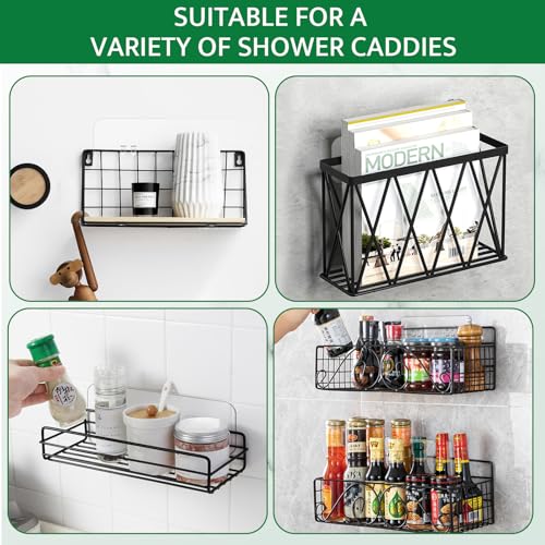 9 Pack Shower Caddy Adhesive Replacement Strips, Heavy Duty Clear Waterproof Sticky Hooks, No Drilling Wall Mount for Shower Shelves, Bathroom Storage, Kitchen Rack & Soap Holder - color: Transparent