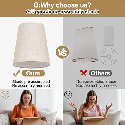 MOKATNG Bathroom Light Fixtures, 3-Light Oil-Rubbed Bronze Vanity Lights, Bathroom Lighting Fixtures Over Mirror with Flared Linen Shade, Modern Wall Sconces for Living Room Hallway - color: Oil-Rubbed Bronze & Beige Shade