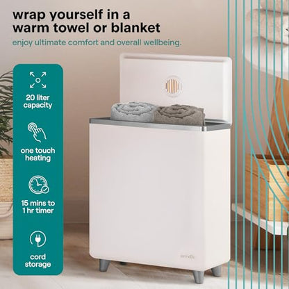 SereneLife Luxury Rectangle Towel Warmer - Spa & Bathroom Heater with Custom Fragrance, Auto Shut-Off, Fits 2 large Towels, Blankets, Bathrobes, PJ's - Perfect Gift for Him & Her (Silver) - color: Silver