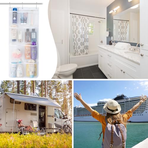 Lifewit Mesh Shower Caddy, 9 Pockets Hanging Bathroom Organizer, 1 Pack | 14" x 34", Attached 3 Hooks, Quick-Dry, Portable, Cruise Essentials, Idea for Toiletry, RVing, Travel, Camping - size: 14" × 34"