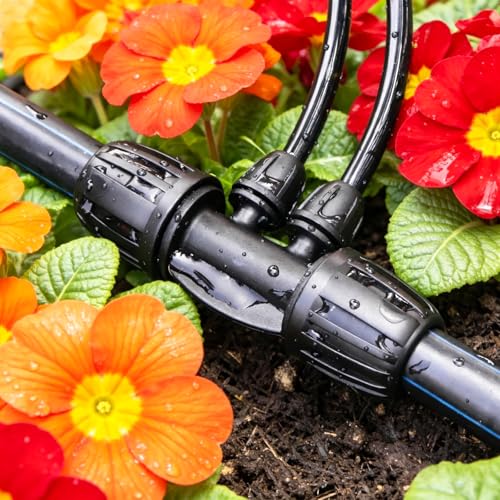 13 pack 1/2 Inch To 1/4 Inch Drip Irrigation Fittings, 1/2" (1/2" ID x 0.65" OD) to 1/4" Drip Line Reducing Tee 1/2" x 1/4" 4 Way Splitter Connectors for Garden Irrigation System - size: 1/2" x 1/4" 4 Way Splitter