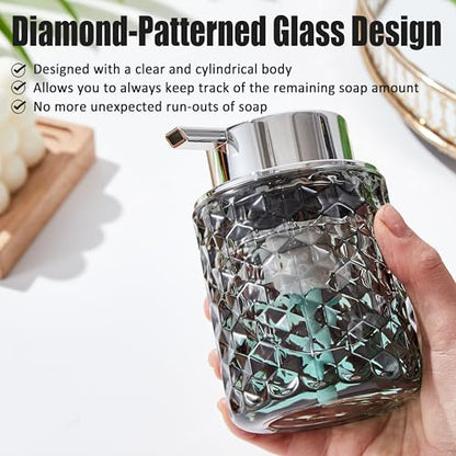 Malachi Foaming Hand Soap Dispenser, Refillable Clear Glass Foam Pump Bottle for Hand Soap, Dish Soap, Body Wash, Shampoo, Facial Cleanser & Baby Wash, Multi‑use for Bathroom, Kitchen & Commercial Use - color: Black