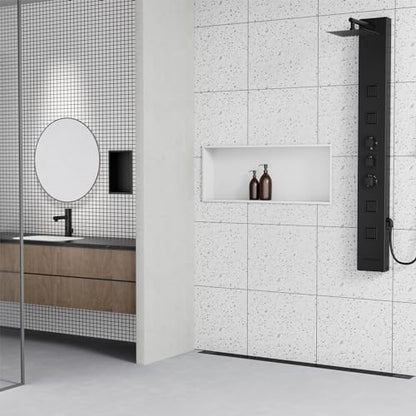 Achelous Stainless Steel Insert Shower Niche 30" X 12" NO Tile Needed, Bathroom Wall Niche Recessed Shower Shelf Organizer, Wall-Inserted Niche Recessed Shower Caddy, Matte White - color: Matte White, size: 30" X 12"