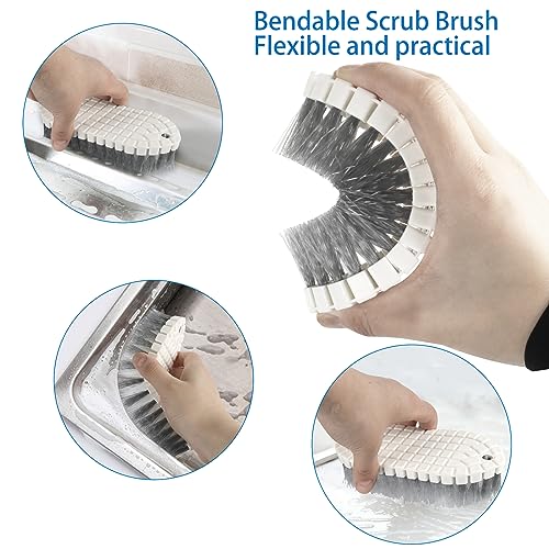 6 Pack Multipurpose Household Cleaning Set, Deep Cleaning Brush Set with Grips - Dish, Scrub, Bottle, Shoe, Groove Gap, Keyboard Brush for Kitchen, Bathroom (B)