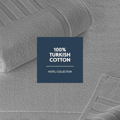 White Classic Luxury Bath Mat Floor Towel Set - Absorbent Cotton Hotel Spa Shower/Bathtub Mats [Not a Bathroom Rug] 22"x34" | 2 Pack | Light Grey - color: 02: Light Grey