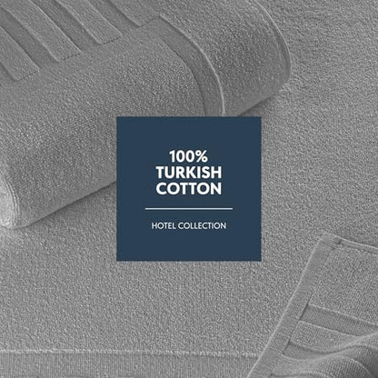 White Classic Luxury Bath Mat Floor Towel Set - Absorbent Cotton Hotel Spa Shower/Bathtub Mats [Not a Bathroom Rug] 22"x34" | 2 Pack | Light Grey - color: 02: Light Grey