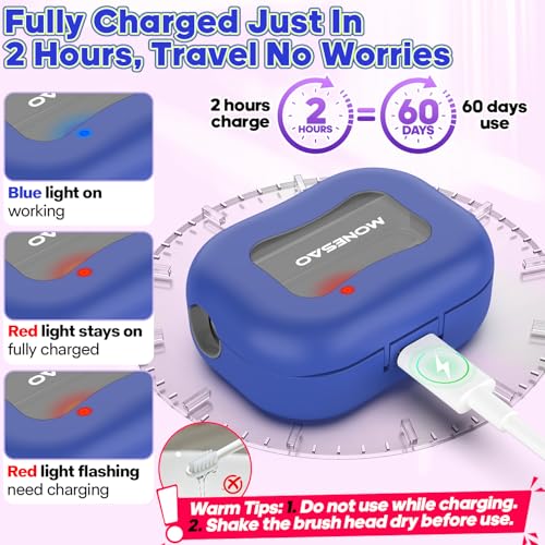 MONESAO Toothbrush Sanitizer Covers, Toothbrush Case with Violet Light | Rechargeable Cleaner Case - Auto Home Travel Tooth Brush Cap Box for Any Electric and Manual Toothbrushes (Purple) - color: Purple
