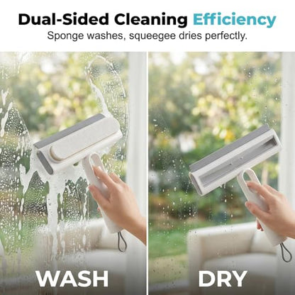 Shower Squeegee for Glass Doors, 2026 New All-in-One Spray & Clean Window Squeegee, Multi-Functional Household Cleaner with Built-in Spray Bottle for Mirror & Glass (1 Pack)