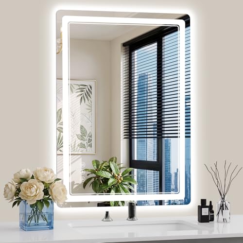 24"x36" LED Bathroom Mirror with Lights, Backlit + Front Lit, Anti-Fog, Lighted Bathroom Mirror for Wall, HD Shatterproof Tempered Glass, Dimmable, Memory Function (Horizontal/Vertical) - size: 36"L x 24"W