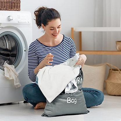 2 Pcs Large Travel Laundry Bag - Waterproof Wet Dry Washable for Dirty Clothes, Bathing Suit, Workout, Gym, Swimming, Yoga (Pink+Grey) - color: Pink+Grey