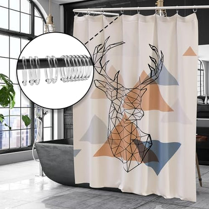Shower Curtain Rings-12 Pack- Plastic Shower Curtain Hooks O-Shaped Rings Hook Glide Easily on Bathroom Shower Rod(Clear)