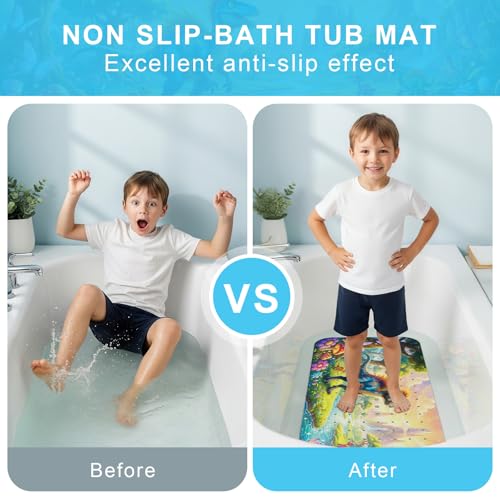 Upgrade Cartoon Baby Bath Mat Non Slip - 40"x16" Extra Long Bathtub Mat for Baby Eco Friendly Durable Bath Mat for Tub Non Slip Kids Tub Mat with Suction Cups, Machine Washable and No Fading, Dinosaur - color: G-dinosaur-3