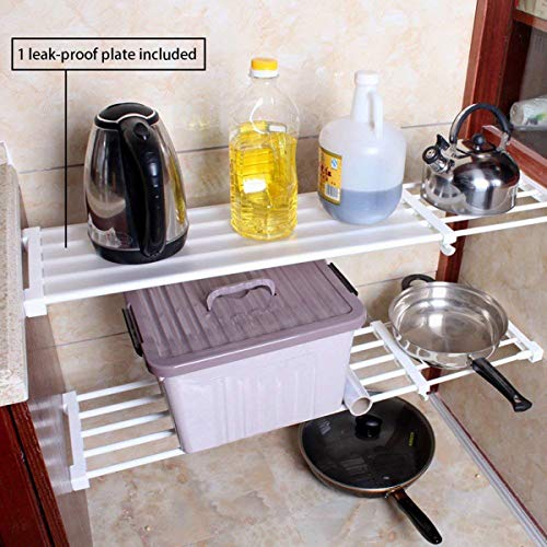 Adjustable Shelf Organizer Expandable Closet Shelf and Rod with No Drilling for Wardrobe Cupboard Kitchen Bookcase (15" - 23.6") - size: 15.0" - 23.6"