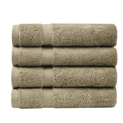 SOFE H&L | Olea Luxury Turkish Cotton Hand Towels Set of 4 Green | Premium, Soft, Durable, Absorbent | Hotel Quality Plush Towels and Thick Towel Sets - color: Green, size: Set of 4 (4 Hand Towels)