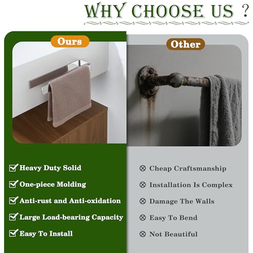 Alise Hand Towel Holder Self Adhesive Towel Bar for Bathroom,Chrome | Towel Hanger for Bathroom,SUS304 Stainless Steel Towel Rack for Kitchen Under Sink Cabinet Wash Basin Side,No Drilling - color: Polished Chrome