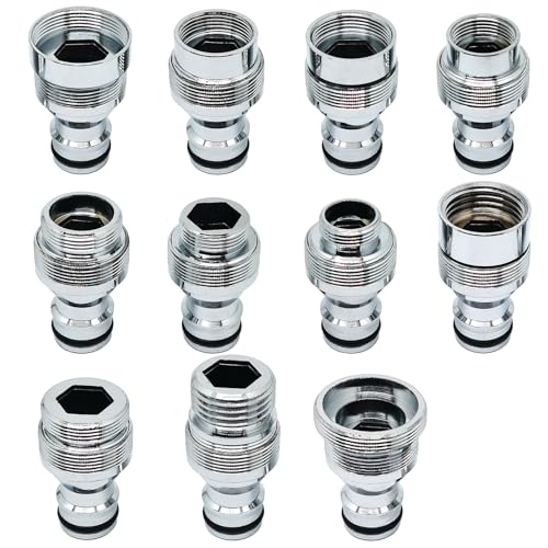 1pcs Brass Faucet Tap Quick Connector Adapter Kit,16mm Female Thread x 1mm Pitch Connector,Universal Faucet Adapter for Washing Machine And Pressure Washer(Silver) - size: 16mm Female Thread x 1mm