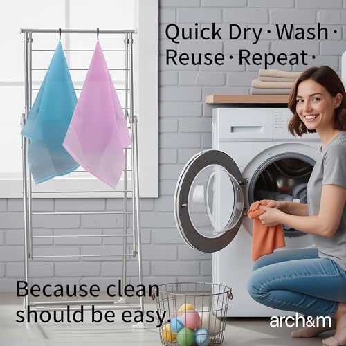 ARCH&M Exfoliating Washcloth, Japanese Bath Towel, 3 Pack, Black | Japanese Washcloth, Korean Exfoliation Daily Use, Nylon Body Scrubber Towel, Back Scrubber for Shower, Loofah Alternative - style: Black x 3