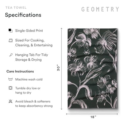 GEOMETRY Kitchen Tea Towels - Quick Dry Microfiber Dish Towels for Kitchen - Meadow 18" x 30" - 5 Pack - color: All Lined Up, style: Kitchen Towel - Quintuple
