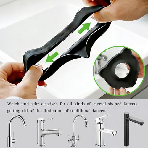 Compact Silicone Kitchen Sink Faucet Splash Proof Mat, Tap Water Diversion Splash Guard Drain Pad(Black,2PCS) - color: Blackx2