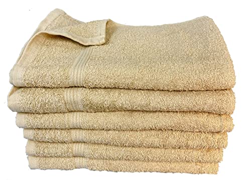 16X27 Salon Hand Towels Colors (12Pack-36Pack- 60Pack-120Pack) 100% Cotton for Hair Salons, Nail Salons, Tanning Salons, Golf Course (Beige, 12) - color: Beige