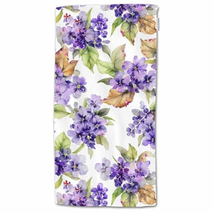 HGOD DESIGNS Violet Cotton Hand Towels - Watercolor Painting Purple Flowers & Leaves, Soft Bath Towels 15"X30" - color: Towel-91