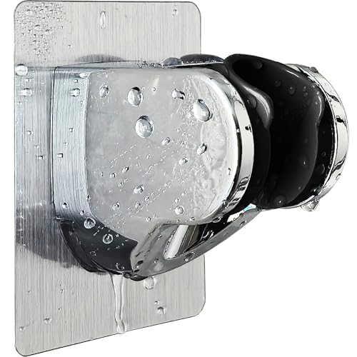 Strong Adhesive and Waterproof Shower Head Holder, Adjustable Handheld Shower Holder Wall Mount Shower Bracket (Silver - 1 Pack) - style: Silver - 1 PACK