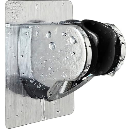 Strong Adhesive and Waterproof Shower Head Holder, Adjustable Handheld Shower Holder Wall Mount Shower Bracket (Silver - 1 Pack) - style: Silver - 1 PACK