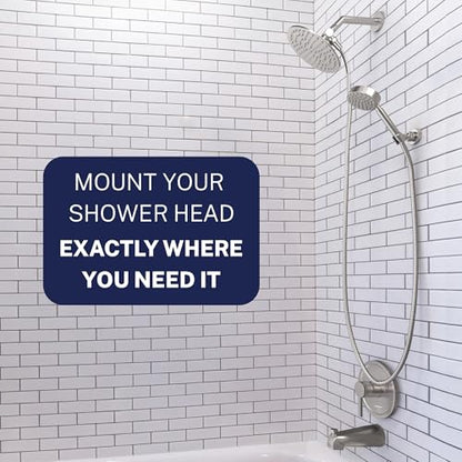 HammerHead Showers® Solid Metal Handheld Shower Head Holder Wall Mount – Chrome – Adjustable Screw Mounted Shower Wand Holder with Pivot Ball – Shower Hose Holder, Fits Most Handheld Shower Heads - style: Chrome