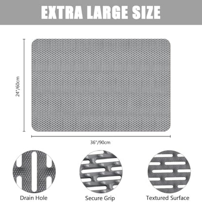 Non Slip Shower Mat: 36" X 24" Extra Large Shower Mats for Inside Shower - PVC Quick Dry Shower Stall Mat with Hundreds Drain Holes - size: 36" x 24" (Rectangular)