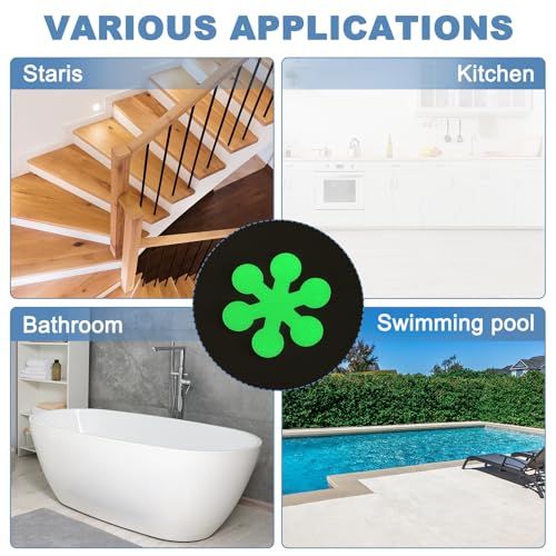 PATIKIL 20 Pcs Non Slip Bathtub Stickers, Anti Slip Shower Stickers with Scraper Bathroom Shower Floor Decals Snowflake Shape Cute Treads Tubs, Luminous - color: Luminous