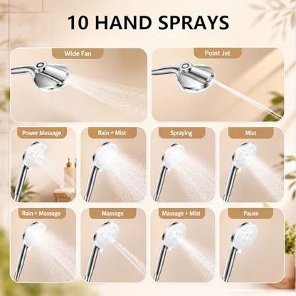 Dual Shower Head with Magnetic Handheld, Double Showerhead System, Silver | High Pressure, Gifts for Two People 2 Person Couples Women Men, Adjustable, Easy Install, Renter-Friendly, SPA-Like - color: Silver