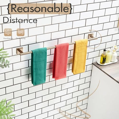 KOKOSIRI Bathroom Towel Bar 36'' Towel Holder for Bath Kitchen Wall Mount Towel Rails 36 Inch Champagne Bronze Stainless Steel B4005CPG-L36 - color: Champagne Bronze, size: 36-Inch