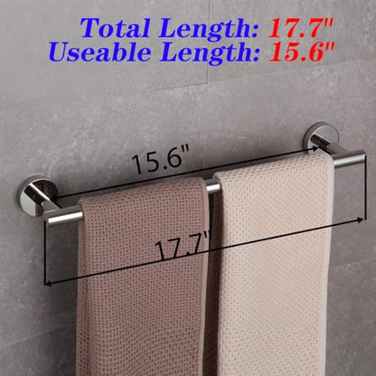 GERZWY 18-Inch Bathroom Single Towel Bar Stainless Steel Bath Towel Rack Contemporary Style Wall Mount, Polished Finish AG1101C45-JG - color: Chrome, size: 18 Inch (Pack of 1)