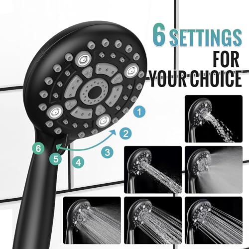 SR SUN RISE Shower Faucet - 10 Inch Multifunctional High Pressure Shower Head System with Handheld Shower Head Fixtures - Valve Included - Matte Black - color: Matte Black, size: 10 Inch