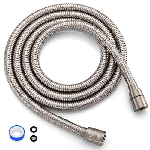 G-Promise 70 Inch Stainless Steel Long Shower Hose Replacement | Thickened and Stretchable Design, Built to Last, Tangle & Kink Free, Universal Fit,Tool-free Installation - color: Brushed Nickel, size: 100 Inch