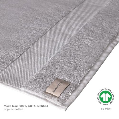 Maisonette Elegance 100% Organic Cotton Turkish Bathroom Towels Set, Ideal Quick Dry Luxury Washcloths, Hand & Large Luxury Bath Towels for Shower (6 Pack), Pewter - color: Pewter, style: Bath Towel Set - 6 Piece