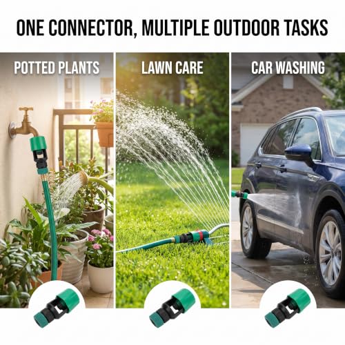 Green Universal Connector Pipe Connector, Watering Hose Adapter Kitchen Pipe Connector Faucet Adapter, Watering Accessories Hose Connector, Home Kitchen for Garden, Hose Connectors and Accessories