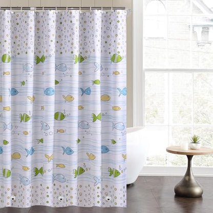 Plastic Shower Liner - Premium PEVA 4G Shower Curtain Liner with Rustproof Grommets and 3 Weighted Magnets, Waterproof Shower Curtains for Bathroom (Small Fish) - color: Small Fish, size: 71"W x 71"L (Pack of 1)
