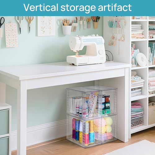 Vtopmart 4 Pack Clear Stackable Storage Drawers,9.7" High Plastic Organizers Bins for Skincare, Bathroom Supplies,Ideal for Cabinet,Undersink,Vanity,Kitchen,Pantry Organization - size: 4Pack 9.7"H