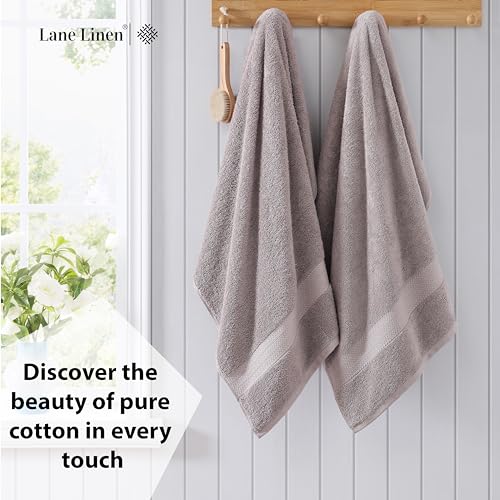 LANE LINEN Bath Sheets Quick Dry 100% Cotton 4 Pack Oversized - Platinum | Hotel Bath Sheets - Oversized & Roomy, Lightweight & Breathable, Fade-Resistant Color, Classic Terry Weave, Densely Woven - color: 05: Platinum, size: 4 Piece Bath Sheets