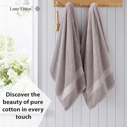 LANE LINEN Bath Sheets Quick Dry 100% Cotton 4 Pack Oversized - Platinum | Hotel Bath Sheets - Oversized & Roomy, Lightweight & Breathable, Fade-Resistant Color, Classic Terry Weave, Densely Woven - color: 05: Platinum, size: 4 Piece Bath Sheets