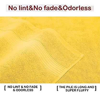 Lchkrep Bathroom Hand Towels (14x30 inch), Home Soft Cotton Super Soft Highly Absorbent Hand Towels for Bath, Hand, Face, Gym and Spa (Yellow-4Pack) - color: Yellow-4pack