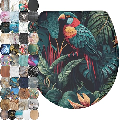 Sanilo Wooden Toilet Seat with Quick Release & Soft Close [ROUND] - Decorative & Slow Close Molded Wood Seat - With One Click for Easy Installation & Cleaning - With Adjustable Fit (Exotic) - color: Exotic