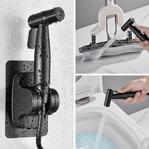 Handheld Bidet Sprayer Attachment G1/2 Toilet Bidet with 9.8ft Hose - color: Black